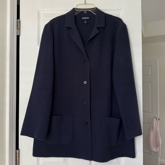 Lands' End Jackets & Blazers - Lands' End Wool Blazer Sweater Coat Blue Womens Size 16 Career Vintage Classic